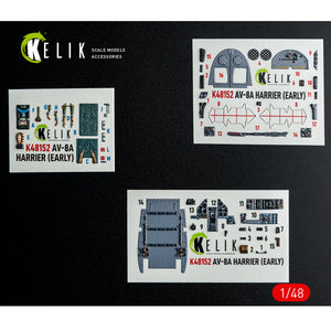 KELIK K48152 AV-8A HARRIER (Early) -interior 3D decals for Kinetic kit 1/48