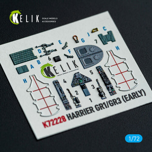 KELIK K72228 Harrier Gr1/Gr3 (Early) - interior 3D decals for Italeri kit 1/72