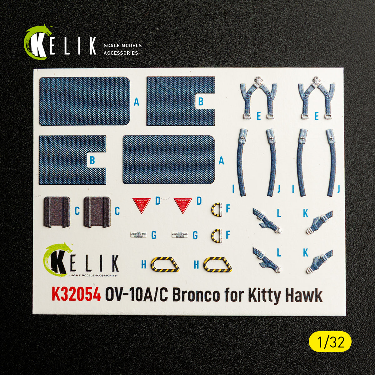 KELIK K32054 0V-10A/C Bronco - interior 3D decals for Kitty Hawk/Zimi models kit 1/32 – Bild 2