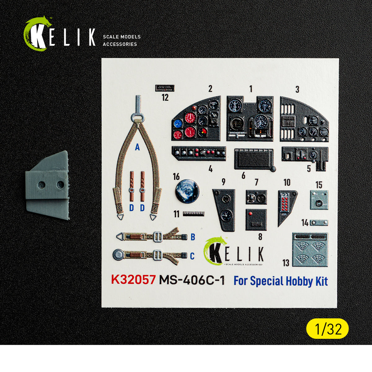 KELIK K32057 MS-406C-1 - interior 30 decals for Special Hobby kit 1/32 – immagine 2