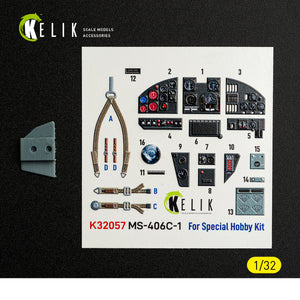 KELIK K32057 MS-406C-1 - interior 30 decals for Special Hobby kit 1/32 – immagine 2