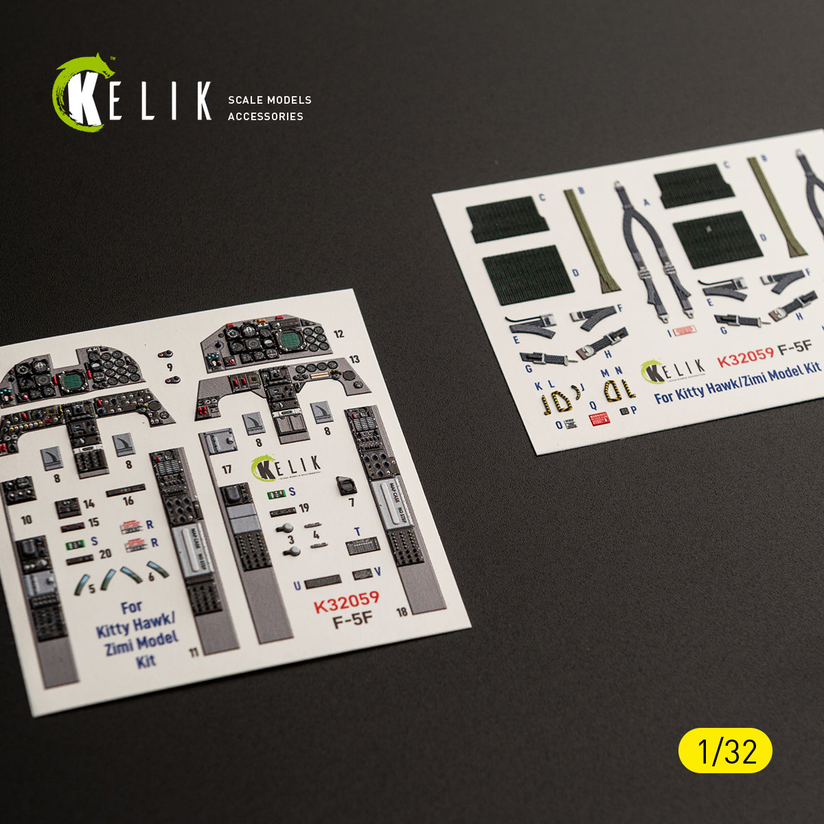 KELIK K32059 F-5F - interior 3D decals for Kitty Hawk/Zimi models kit 1/32 – zdjęcie 15