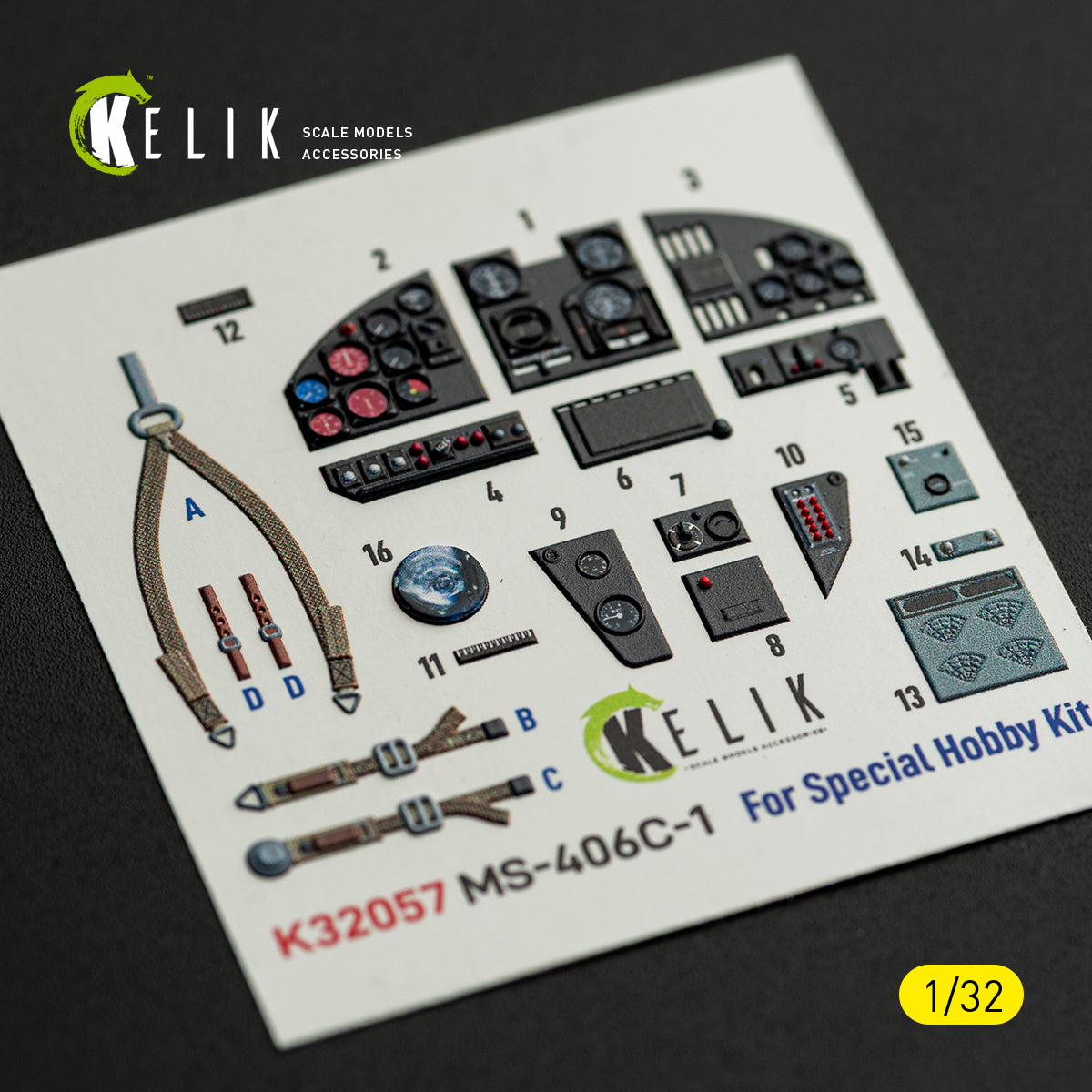 KELIK K32057 MS-406C-1 - interior 30 decals for Special Hobby kit 1/32 – immagine 3
