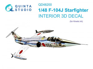 Intérieur imprimé en 3D et coloré sur papier décalcomanie Quinta Studio QD48200 F-104J (pour Kinetic) 1/48