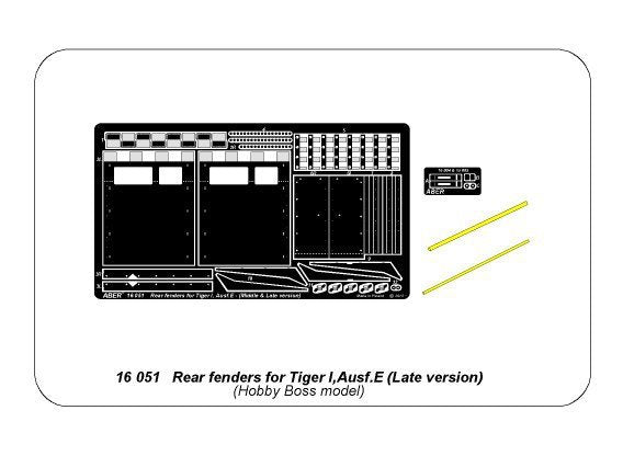 Aber 16051 Garde-boue arrière pour Tiger I, Ausf.E – (version récente) (1/16) – Bild 9