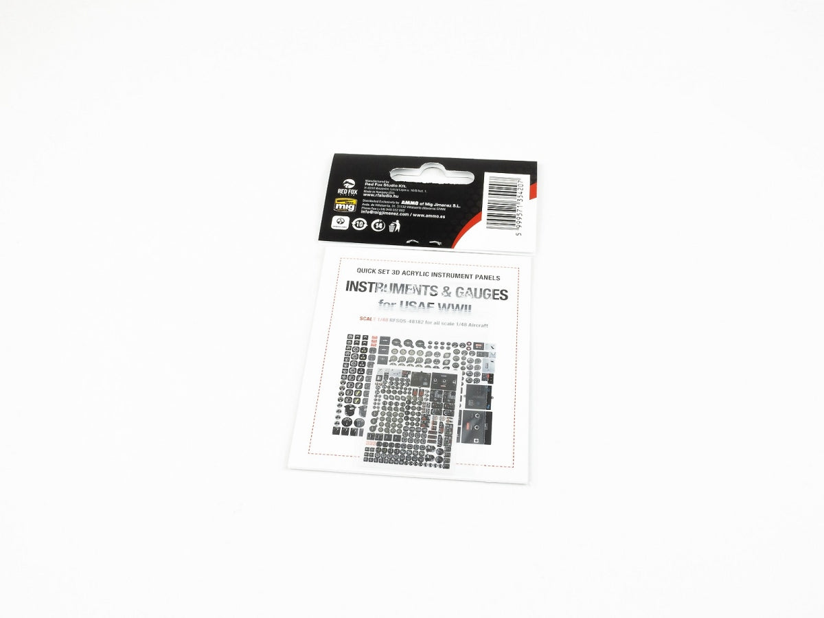 Ensemble d&amp;#39;instruments et de jauges Red Fox Studio QS-48182 pour maquettes de l&amp;#39;USAF (Seconde Guerre mondiale) à l&amp;#39;échelle 1/48 – immagine 2