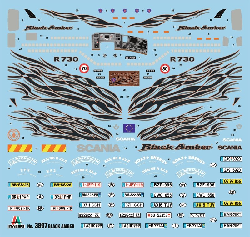 Italeri 3897 SCANIA R730 NOIR AMBRE (1/24)  – immagine 5