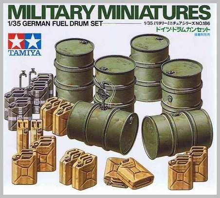 Tamiya 35186 Ensemble de fûts de carburant allemands (1/35)