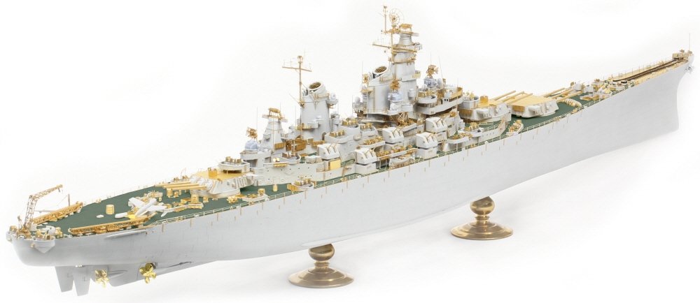 Pontos 37034FB USS BB-63 Missouri 1945 Ensemble de détails avancés pour maquette Hobbyboss (pont en bois teinté bleu 20B) 1/350 – image 3