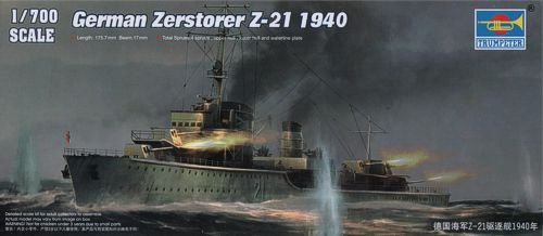 Trumpeter 05792 Zerstorer allemand Z-21 1940 1/700