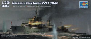 Trumpeter 05792 Zerstorer allemand Z-21 1940 1/700