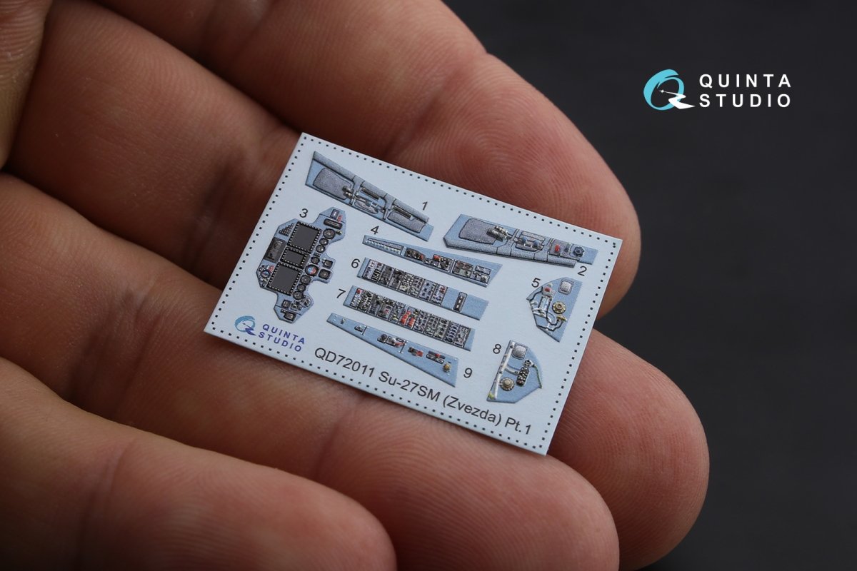 Intérieur imprimé en 3D et coloré sur papier décalcomanie Quinta Studio QD72011 Su-27SM (pour kit Zvezda) 1/72 – image 4
