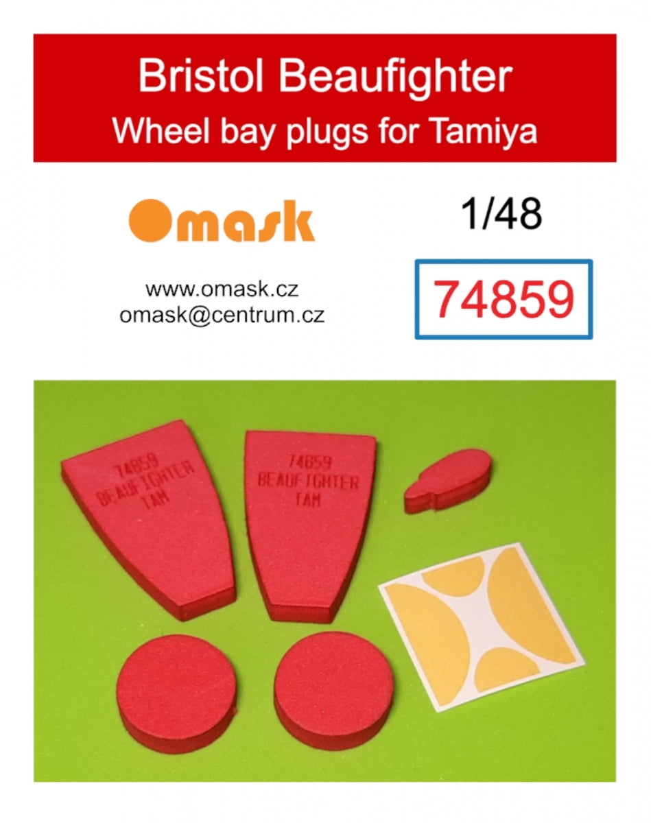 Bouchons de passage de roue Omask 74859 pour Bristol Beaufighter (pour Tamiya 61053, 61064, 61067) 1/48