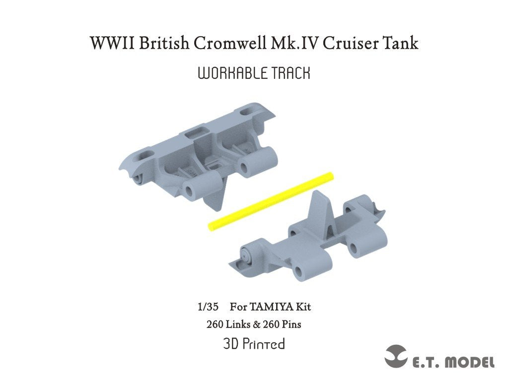 Maquette ET Model P35-059 Char de croisière britannique Cromwell Mk.IV de la Seconde Guerre mondiale, chenilles fonctionnelles (impression 3D), échelle 1/35