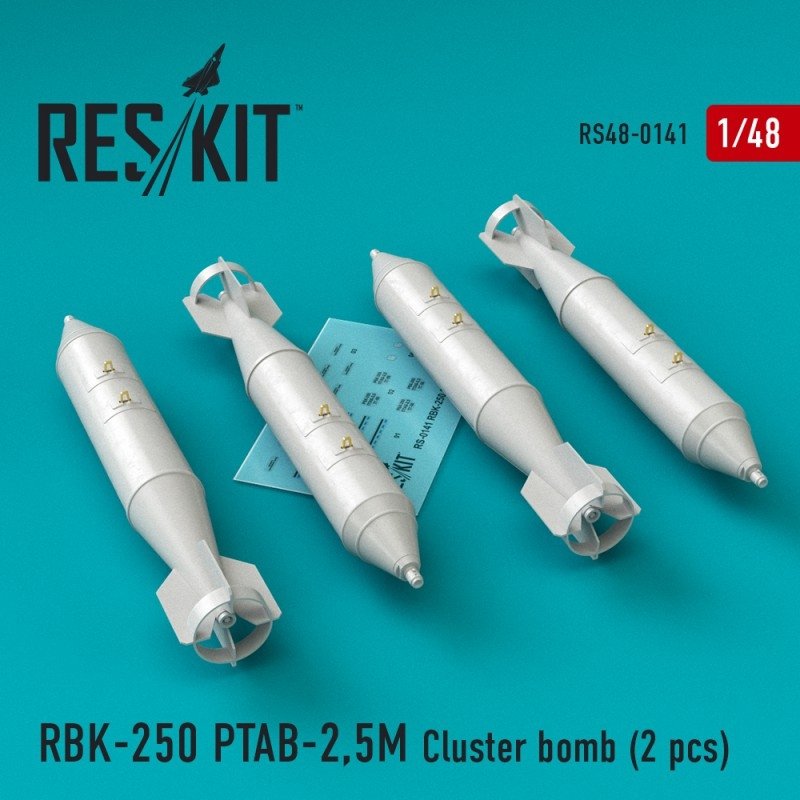 RESKIT RS48-0141 RBK-250 PTAB-2.5M Bombe à fragmentation (4 pièces) 1/48