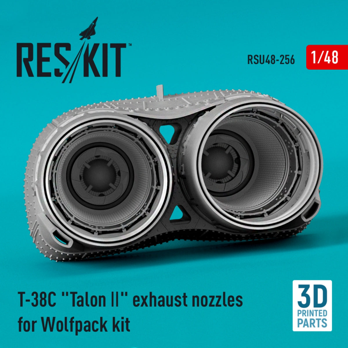 TUYAUX D'ÉCHAPPEMENT RESKIT RSU48-0256 T-38C « TALON LL » POUR MAQUETTE WOLFPACK (IMPRIMÉS EN 3D) 1/48