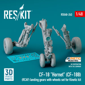 Train d&amp;#39;atterrissage avec roues RESKIT RSU48-0243 CF-18 « Hornet » (CF-188) (RCAF) pour maquette Kinetic (impression 3D) à l&amp;#39;échelle 1/48 – Bild 2
