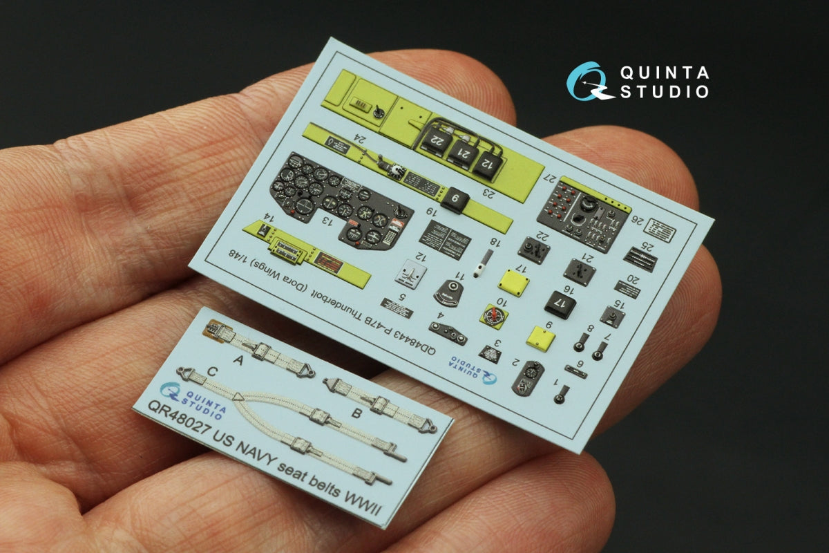 Intérieur coloré imprimé en 3D sur papier décalcomanie (Dora Wings) Quinta Studio QD48443 P-47B Thunderbolt 1/48  – immagine 5