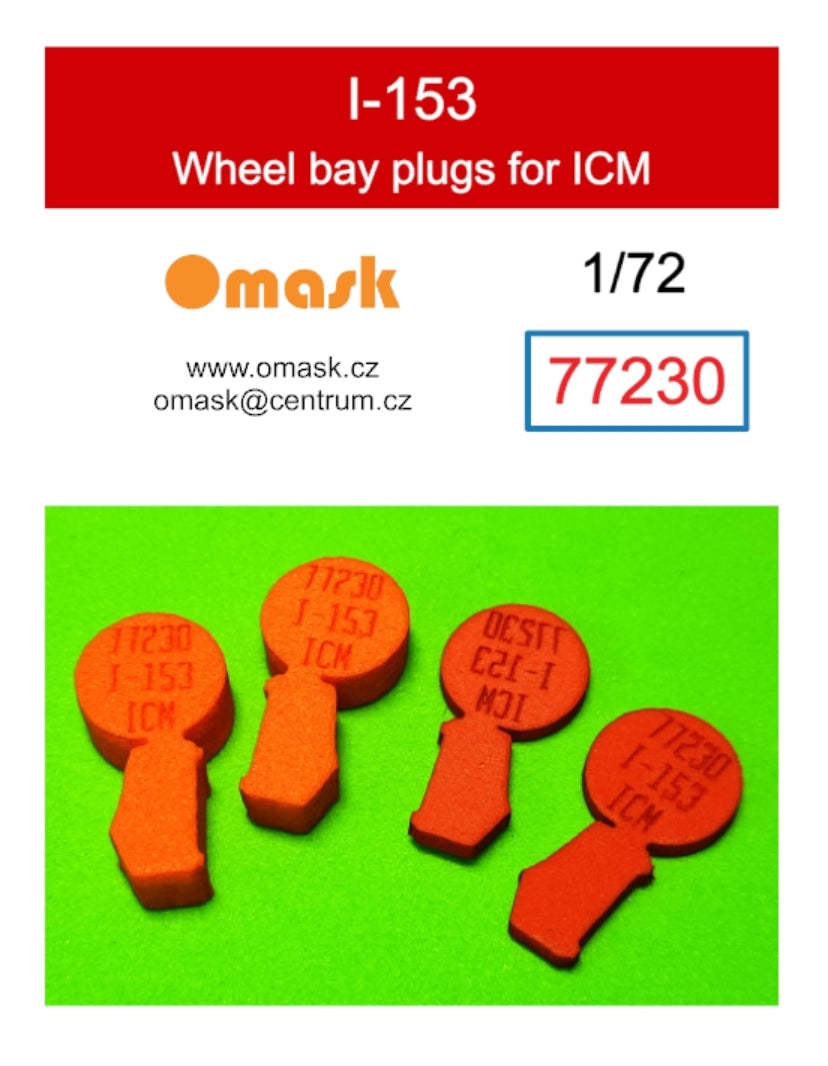 Omask 77230 Bouchons de passage de roue I-153 (pour ICM) 1/72