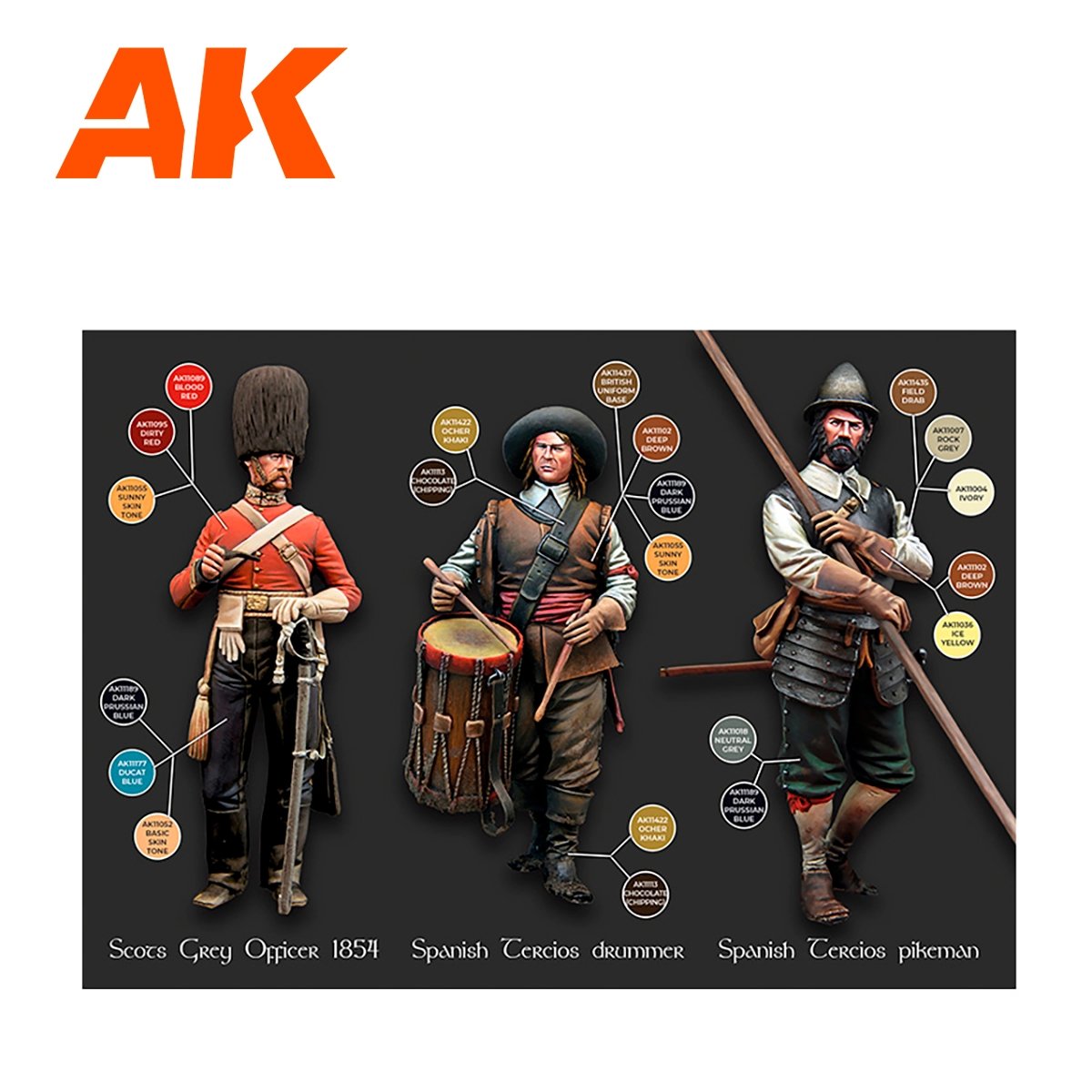 AK Interactive AK11762 SIGNATURE SET – FIGURINES HISTORIQUES P. XVI-XVIII PAR PEPE GALLARDO COFFRET DE PEINTURE 18x17 ml – immagine 4