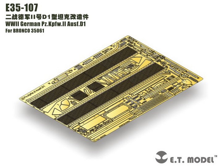 ET Modèle E35-107 WWII Allemand Pz.Kpfw.II Ausf.D1 (Pour BRONCO 35061) (1/35)