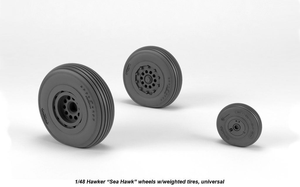 Roues du Hawker Sea Hawk avec pneus lestés, Armory Models AW48415, échelle 1/48