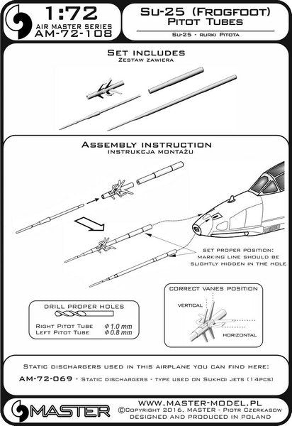Master AM-72-108 Su-25 (Frogfoot) - Tubes pilotes 1/72 – immagine 4