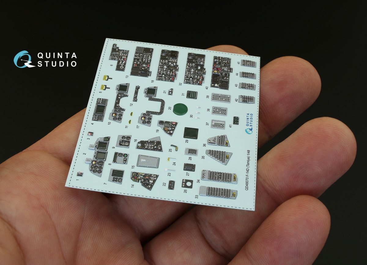 Intérieur imprimé en 3D et coloré sur papier décalcomanie Quinta Studio QD48070 F-14D (pour maquette Tamiya) 1/48 – image 5
