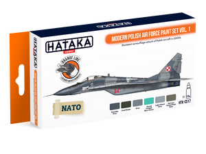 Hataka HTK-CS17 ORANGE LINE – Coffret de peinture moderne pour l&amp;#39;armée de l&amp;#39;air polonaise, vol. 1, 6 x 17 ml