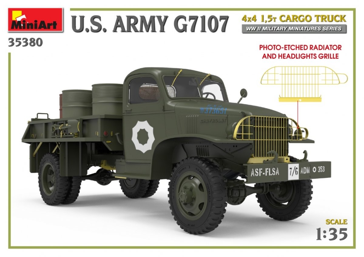 MiniArt 35380 Camion cargo 4x4 1,5 t de l&amp;#39;armée américaine G7107, échelle 1/35 – image 6