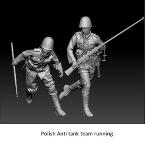 Glowel Miniatures 35914 Équipe antichar polonaise en course (2 figurines, imprimées en 3D) 1/35