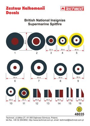 Techmod 48035 - Insignes nationaux britanniques - Supermarine Spitfire (1/48) – image 2