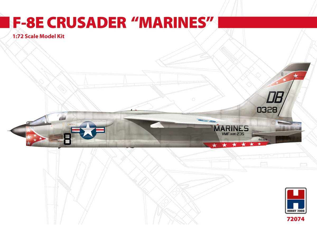 Hobby 2000 72074 F-8E Crusader Marines (ACADÉMIE + CARTOGRAPHIE + MASQUES) 1/72