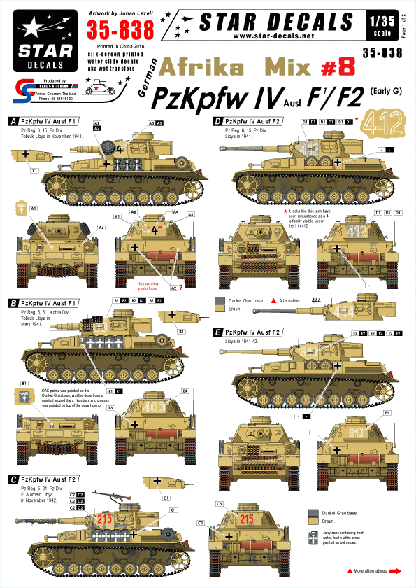 Star Decals 35-838 German Afrika Mix #8 1/35
