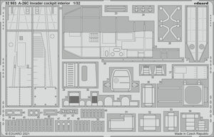Intérieur du cockpit Eduard 32983 A-26C Invader pour HOBBY BOSS 1/32