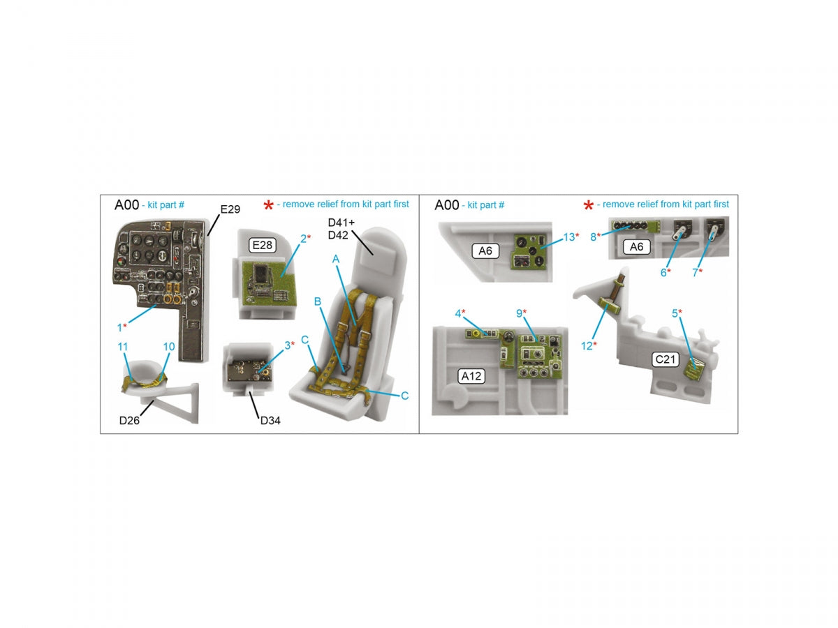 Intérieur coloré imprimé en 3D sur papier décalcomanie Quinta Studio QD72138 Bristol Beaufort Mk.I (Airfix) 1/72 – immagine 2