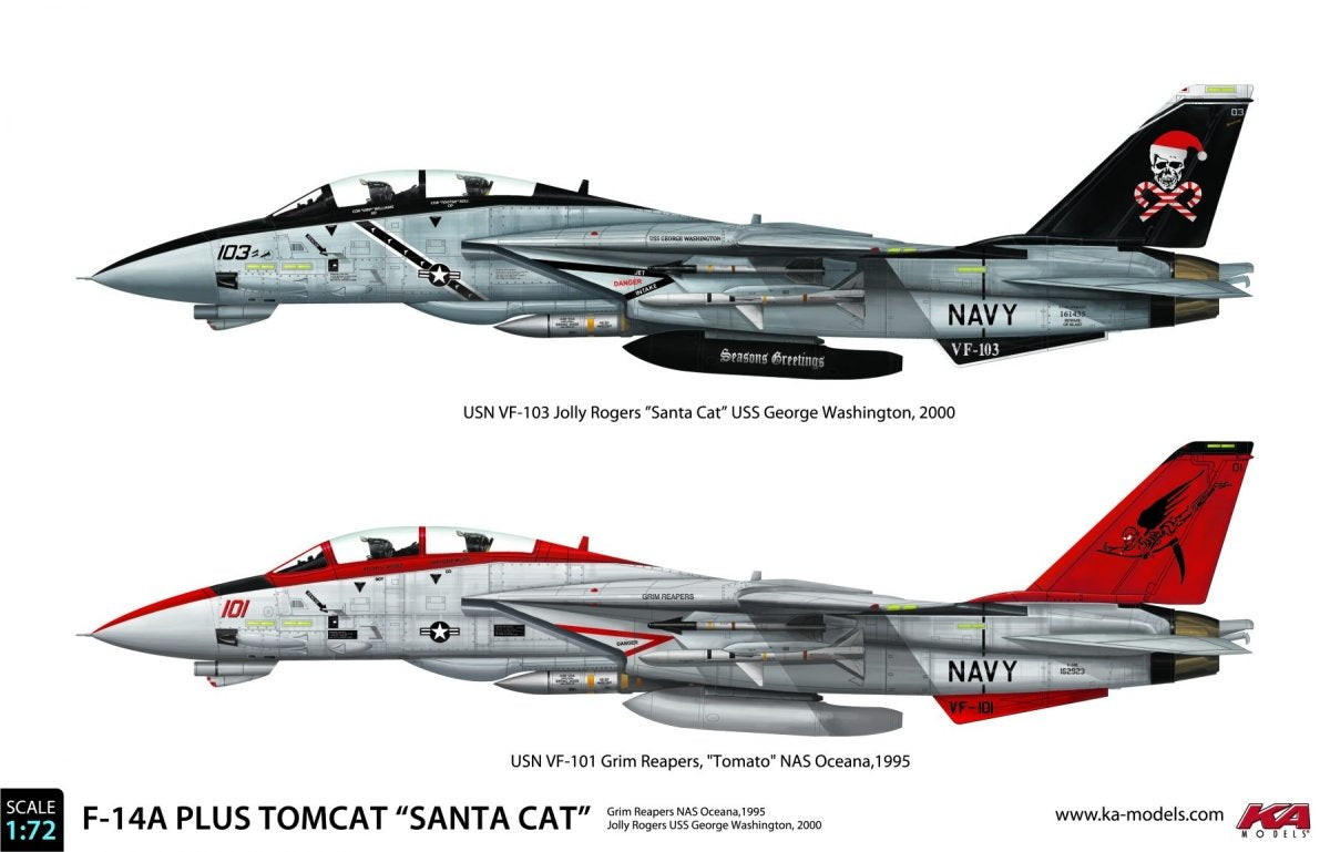 Maquette KA Models KP-72002A F-14A PLUS Tomcat « SantaCat » (ex Fujimi) au 1/72 