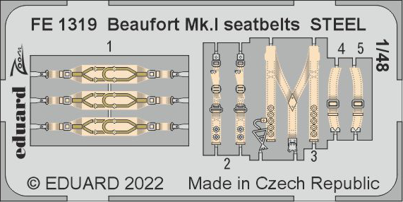 Eduard FE1319 Beaufort Mk. et ceintures de sécurité en acier ICM 1/48