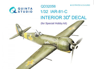 Intérieur imprimé en 3D et coloré sur papier décalcomanie Quinta Studio QD32056 IAR - 81C (pour kit Special Hobby) 1/32