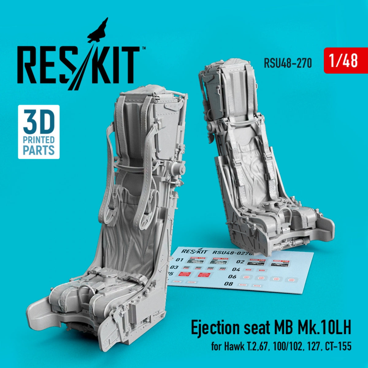 RESKIT RSU48-0270 SIÈGE ÉJECTIONNABLE MB MK.10LH POUR HAWK T.2, 67, 100/102, 127, CT-155 (IMPRIMÉ EN 3D) 1/48