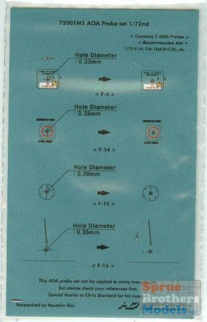 HobbyDecal MT72001V1 Ensemble de sondes AOA 1/72