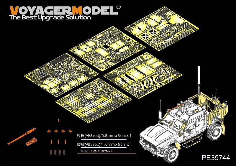 Maquette Voyager PE35744 M-ATV MRAP américain moderne avec système d'arme télécommandé Crow II (pour PANDA 35007) 1/35