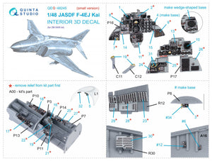 Intérieur imprimé en 3D et coloré sur papier décalcomanie Quinta Studio QDS-48245 F-4EJ Kai (ZM SWS) (Petite version) 1/48 – imagen 2