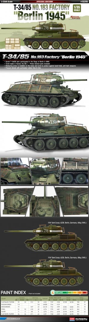 Académie 13295 T-34/85 n° 183 Usine Berlin 1945 – immagine 2
