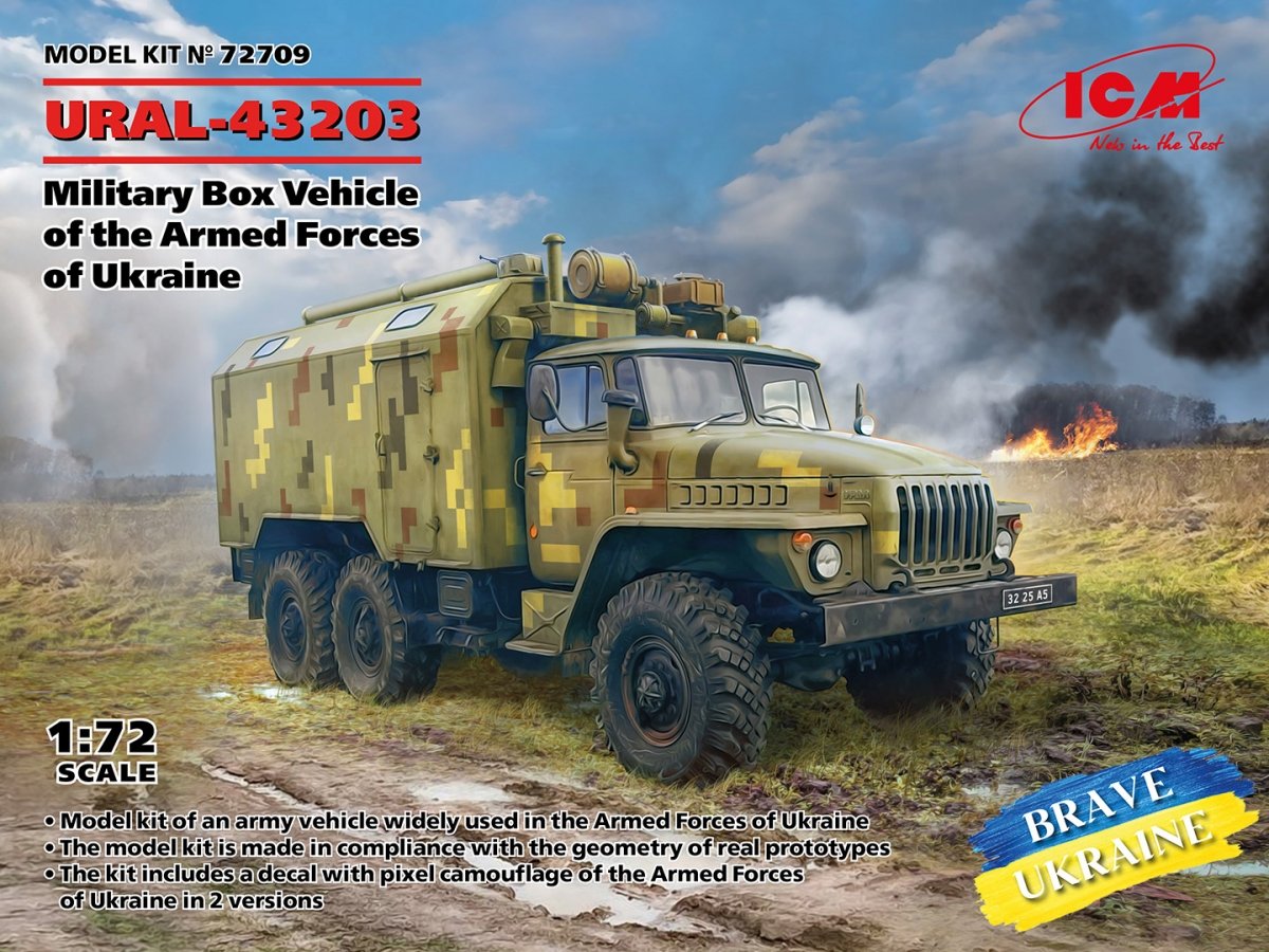 ICM 72709 URAL-43203 Véhicule militaire de transport des forces armées ukrainiennes 1/72 