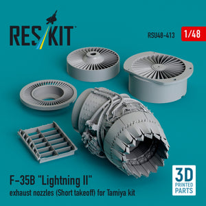 RESKIT RSU48-0413 Tuyère d&amp;#39;échappement F-35B « Lightning II » (décollage court) pour maquette Tamiya (impression 3D) 1/48  – Bild 2
