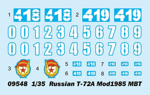 Trumpeter 09548 Char de combat principal russe T-72A Mod1985, échelle 1/35 – immagine 4
