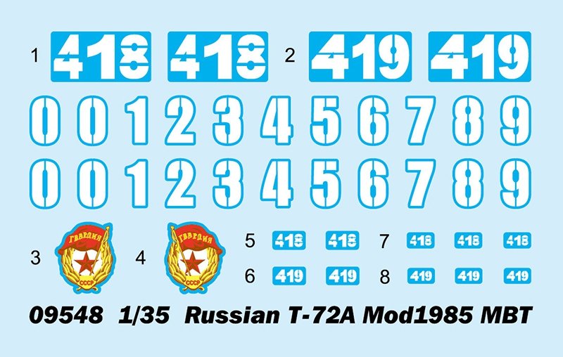 Trumpeter 09548 Char de combat principal russe T-72A Mod1985, échelle 1/35 – immagine 4
