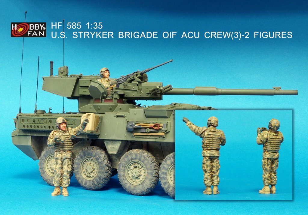 Hobby Fan HF585 US Stryker Brigade OIF ACU CREW(3)-2FIGURES