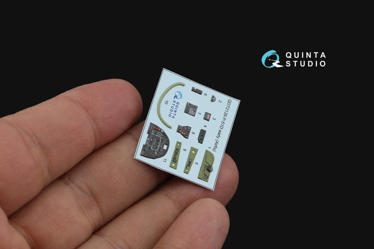 Quinta Studio QD72139 P-51D early 3D-Printed coloured Interior on decal paper (Airfix) 1/72 – zdjęcie 5